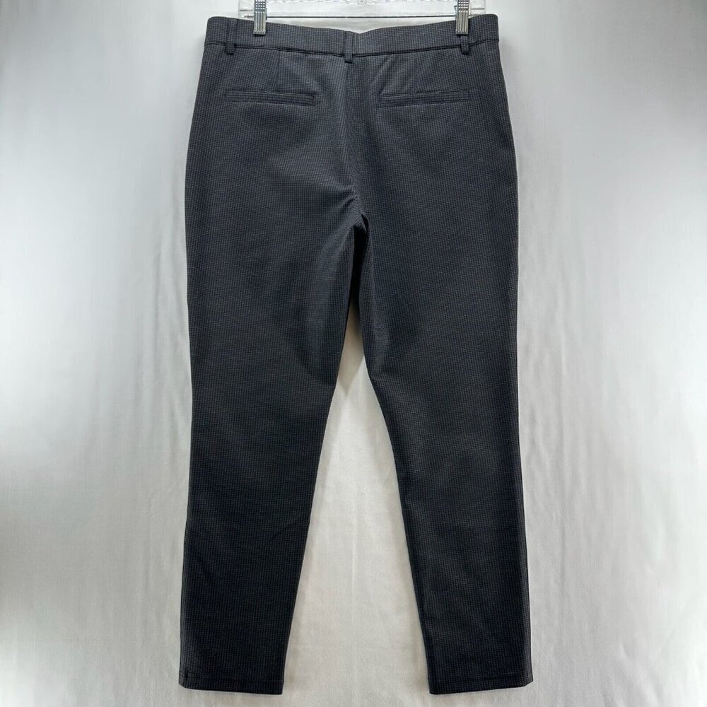 Mario Serrani Pants Womens Size L Houndstooth Slim Tapered Ankle Trousers Gray - Picture 2 of 10